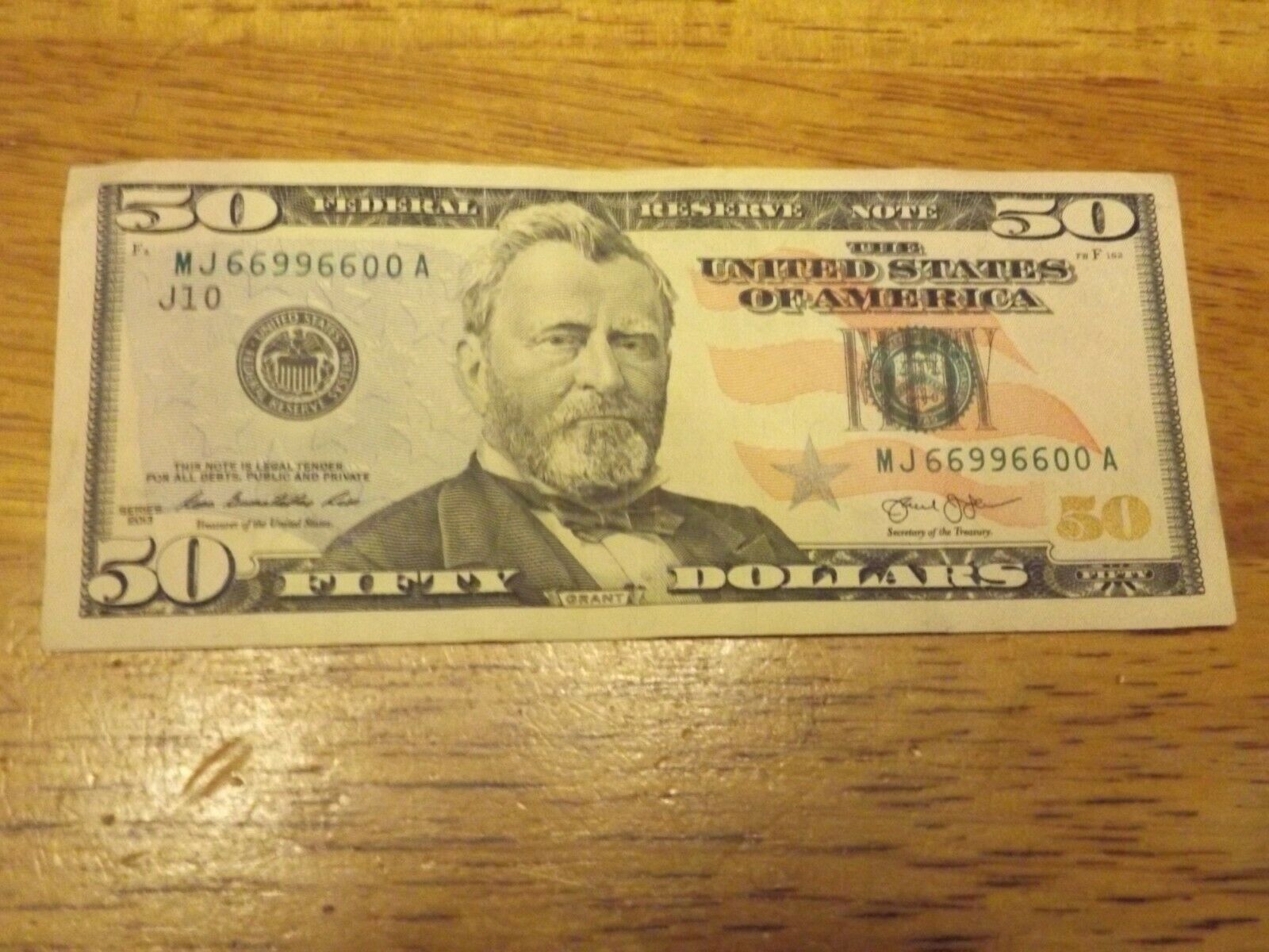 Series-2013-Fancy-Serial-Number-$50-Bill-Mj-66996600-A---Quad-Double---Flipper---Crisp